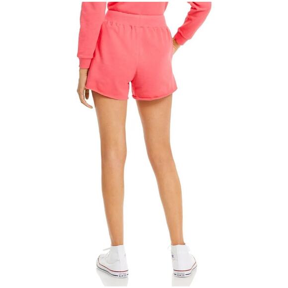 BLANK NYC Sweat Shorts Women’s M Coral Pink Cut-Off Drawstring Take Me There NWT - Picture 12 of 13